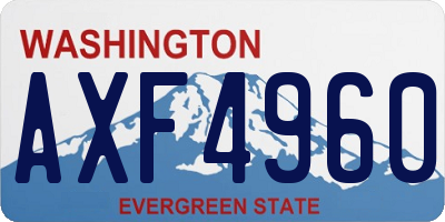 WA license plate AXF4960