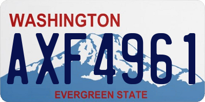 WA license plate AXF4961