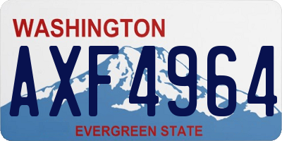WA license plate AXF4964