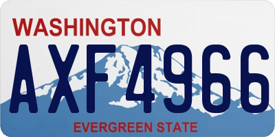 WA license plate AXF4966