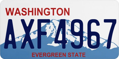 WA license plate AXF4967