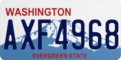 WA license plate AXF4968
