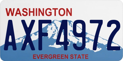 WA license plate AXF4972
