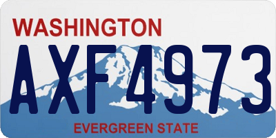 WA license plate AXF4973
