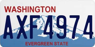 WA license plate AXF4974