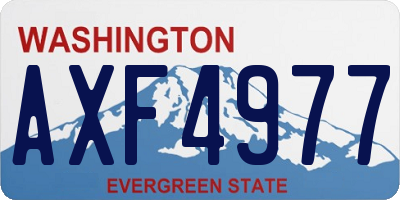 WA license plate AXF4977