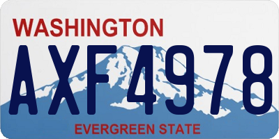WA license plate AXF4978