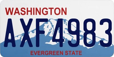 WA license plate AXF4983