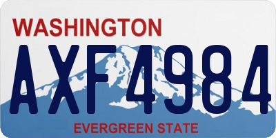 WA license plate AXF4984