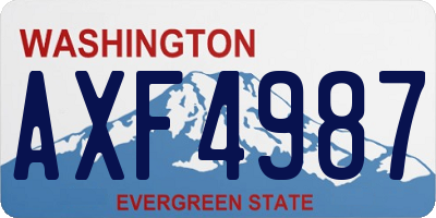 WA license plate AXF4987