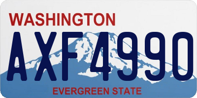WA license plate AXF4990