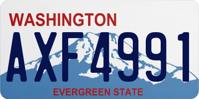 WA license plate AXF4991