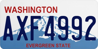 WA license plate AXF4992