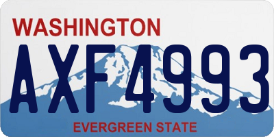 WA license plate AXF4993