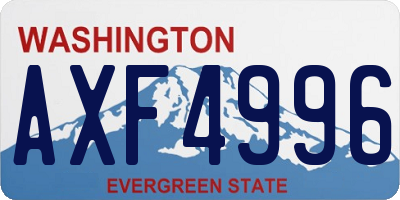 WA license plate AXF4996