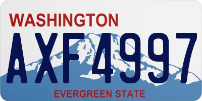 WA license plate AXF4997
