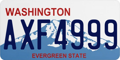 WA license plate AXF4999