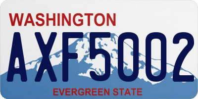 WA license plate AXF5002