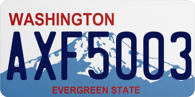 WA license plate AXF5003