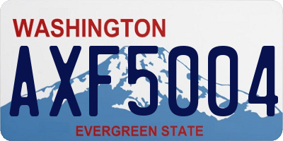 WA license plate AXF5004
