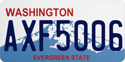 WA license plate AXF5006