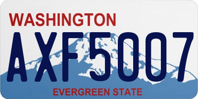 WA license plate AXF5007