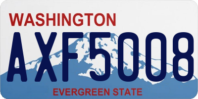 WA license plate AXF5008