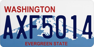 WA license plate AXF5014