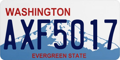 WA license plate AXF5017