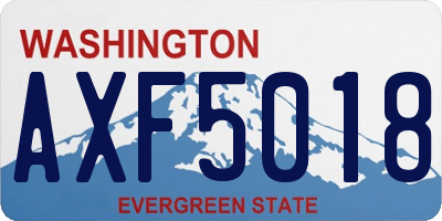 WA license plate AXF5018