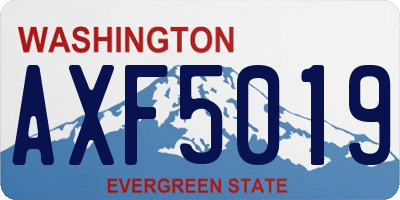 WA license plate AXF5019