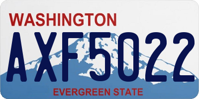 WA license plate AXF5022