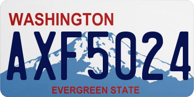 WA license plate AXF5024