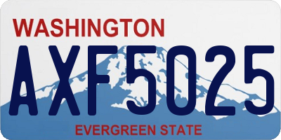 WA license plate AXF5025
