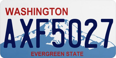 WA license plate AXF5027