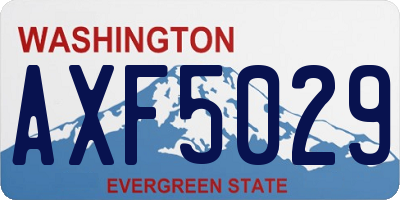 WA license plate AXF5029
