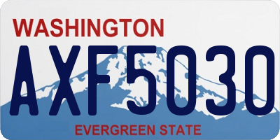 WA license plate AXF5030