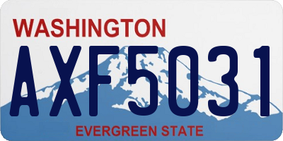 WA license plate AXF5031