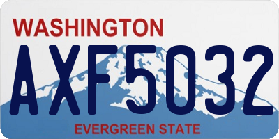 WA license plate AXF5032