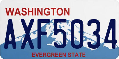 WA license plate AXF5034