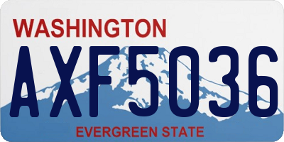 WA license plate AXF5036