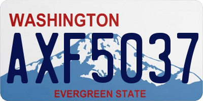 WA license plate AXF5037