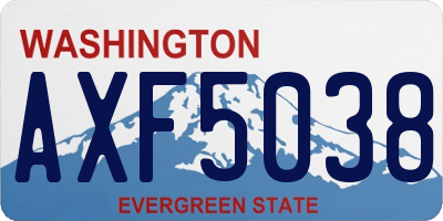 WA license plate AXF5038