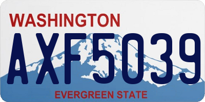 WA license plate AXF5039