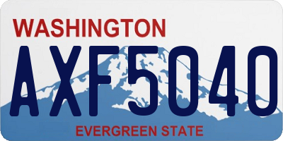 WA license plate AXF5040