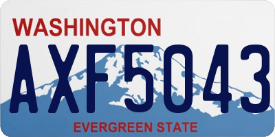 WA license plate AXF5043