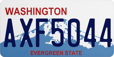 WA license plate AXF5044