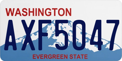WA license plate AXF5047