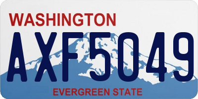 WA license plate AXF5049