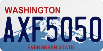 WA license plate AXF5050